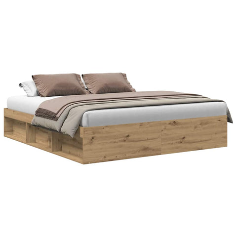vidaXL Bed Frame without Mattress Artisan Oak 200x200cm Engineered Wood