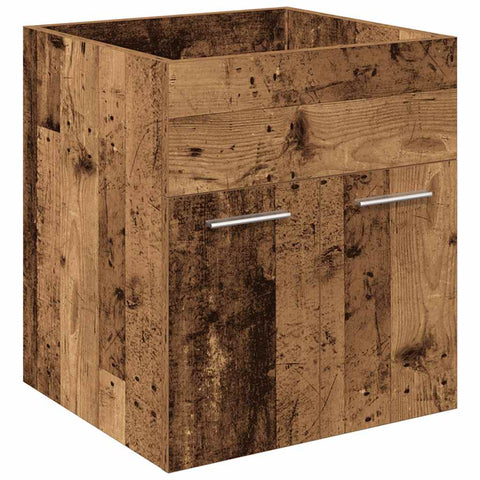 vidaXL Sink Cabinet with Built-in Basin and Faucet Old Wood