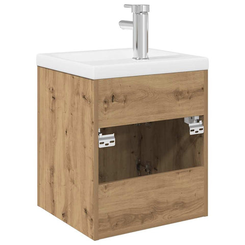 vidaXL Sink Cabinet with Built-in Basin and Faucet Artisan Oak