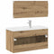 vidaXL 3 Piece Bathroom Furniture Set Artisan Oak Engineered Wood