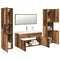 vidaXL 5 Piece Bathroom Furniture Set Old Wood Engineered Wood