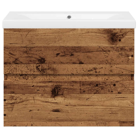 vidaXL Sink Cabinet with Built-in Basin Old Wood