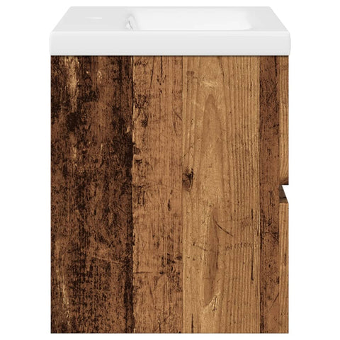 vidaXL Sink Cabinet with Built-in Basin Old Wood