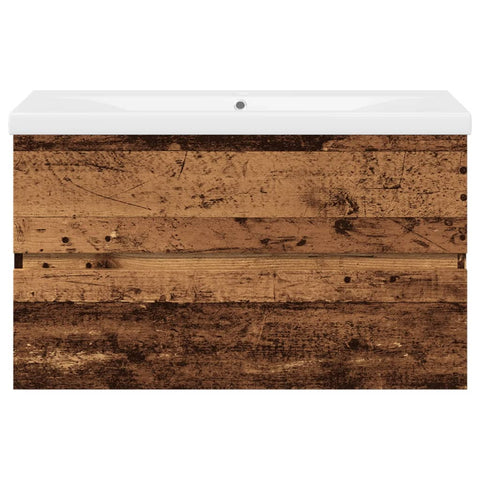 vidaXL Sink Cabinet with Built-in Basin Old Wood