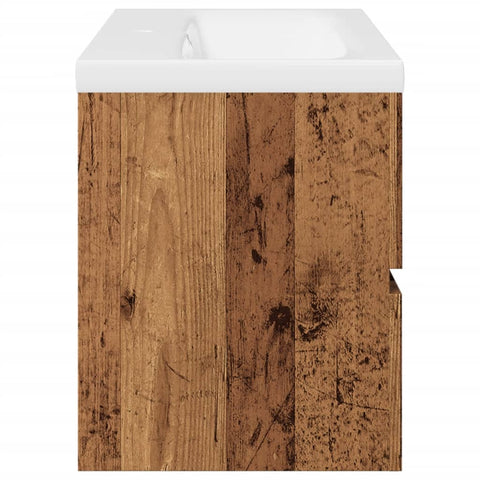 vidaXL Sink Cabinet with Built-in Basin Old Wood
