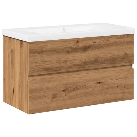 vidaXL Sink Cabinet with Built-in Basin Artisan Oak