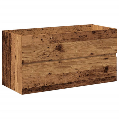 vidaXL Sink Cabinet with Built-in Basin Old Wood
