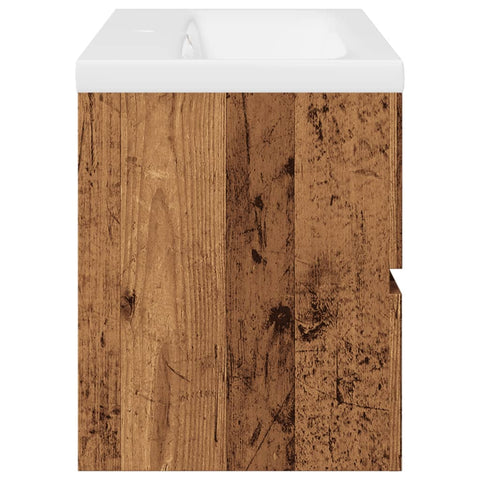 vidaXL Sink Cabinet with Built-in Basin Old Wood