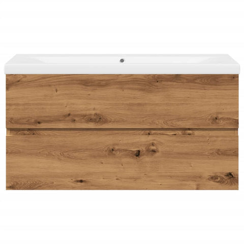 vidaXL Sink Cabinet with Built-in Basin Artisan Oak
