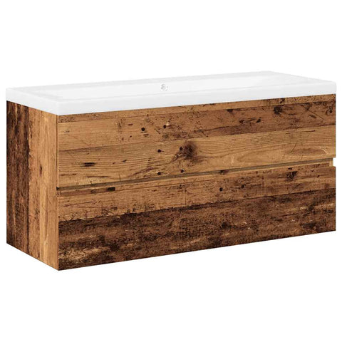 vidaXL Sink Cabinet with Built-in Basin Old Wood