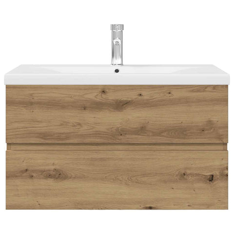 vidaXL Sink Cabinet with Built-in Basin and Faucet Artisan Oak