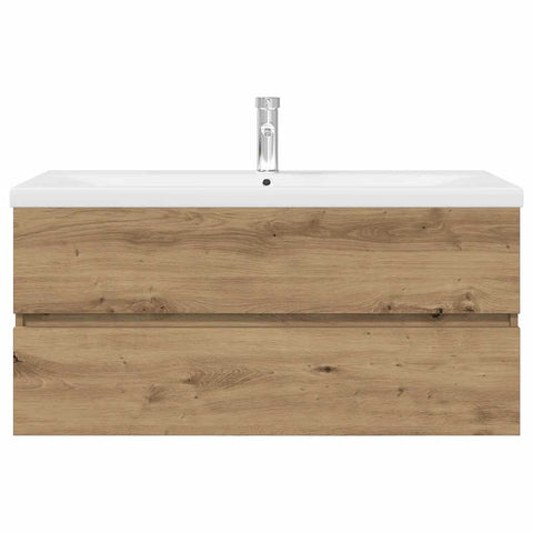 vidaXL Sink Cabinet with Built-in Basin and Faucet Artisan Oak