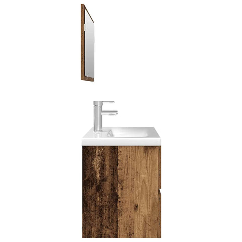 vidaXL 3 Piece Bathroom Furniture Set Old Wood Engineered Wood