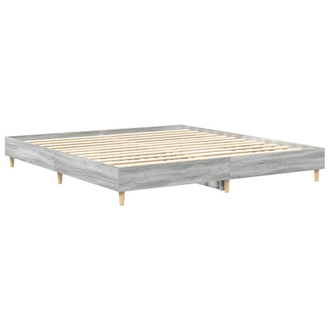 vidaXL Bed Frame without Mattress Grey Sonoma 180x200cm Engineered Wood