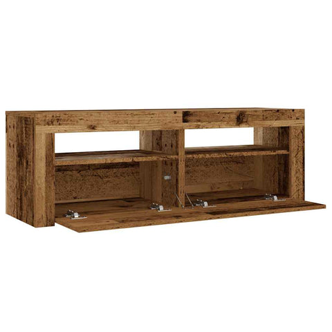 vidaXL Bedside Cabinets 2 pcs with LEDs Old Wood 60x35x40 cm