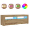 vidaXL Bedside Cabinets 2 pcs with LEDs Artisan Oak 60x35x40 cm