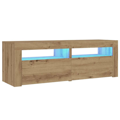 vidaXL Bedside Cabinets 2 pcs with LEDs Artisan Oak 60x35x40 cm