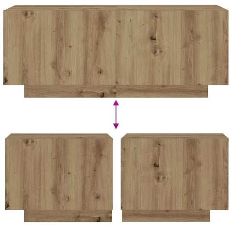 vidaXL Bedside Cabinet Artisan Oak 100x35x40 cm Engineered Wood