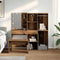 vidaXL Dressing Table Set with LED Old Wood Engineered Wood