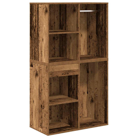 vidaXL Dressing Table Set with LED Old Wood Engineered Wood