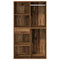 vidaXL Dressing Table Set with LED Old Wood Engineered Wood