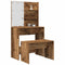vidaXL Dressing Table Set with LED Old Wood Engineered Wood