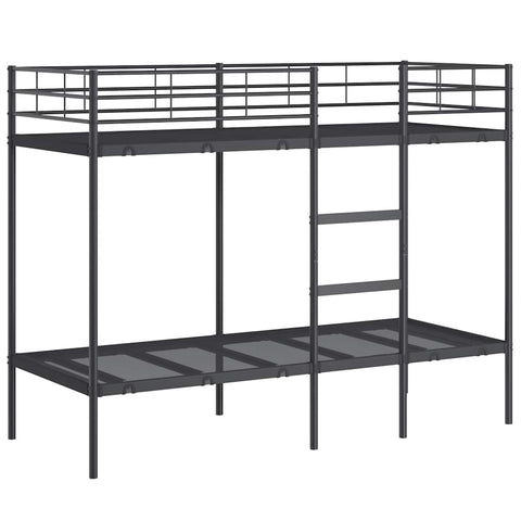 vidaXL Bunk Bed without Mattress Black 75x190 cm Small Single Steel