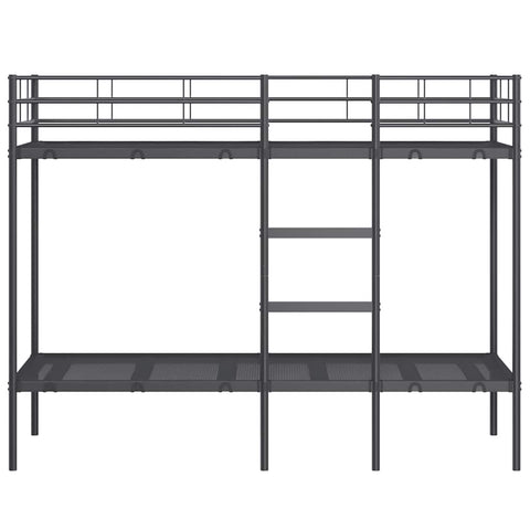 vidaXL Bunk Bed without Mattress Black 75x190 cm Small Single Steel
