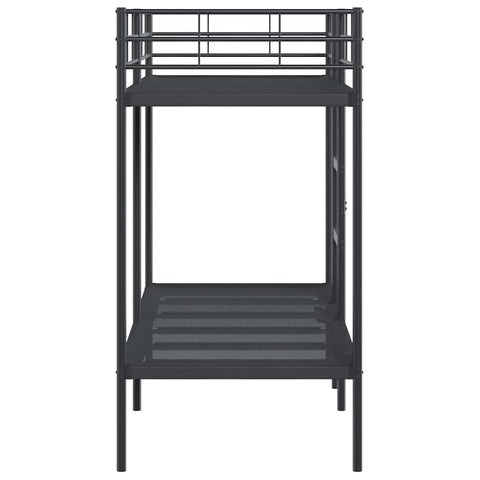 vidaXL Bunk Bed without Mattress Black 75x190 cm Small Single Steel