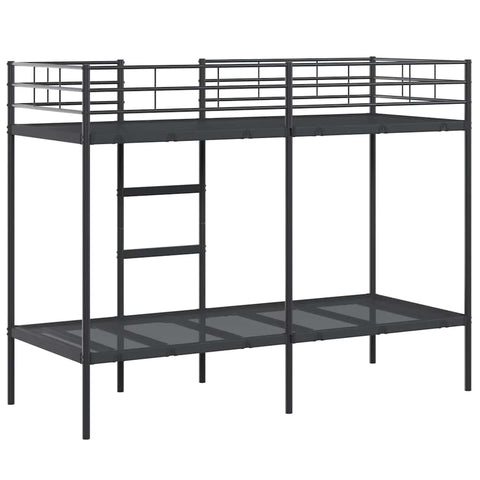vidaXL Bunk Bed without Mattress Black 75x190 cm Small Single Steel