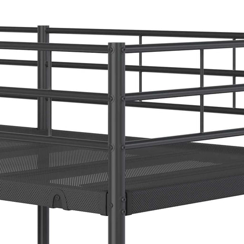 vidaXL Bunk Bed without Mattress Black 75x190 cm Small Single Steel