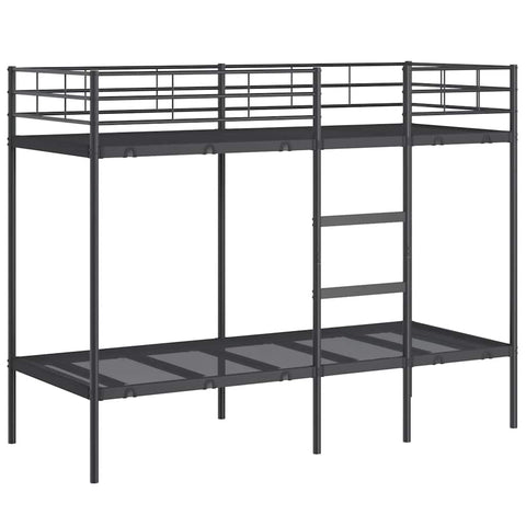 vidaXL Bunk Bed without Mattress Black 80x200 cm Steel