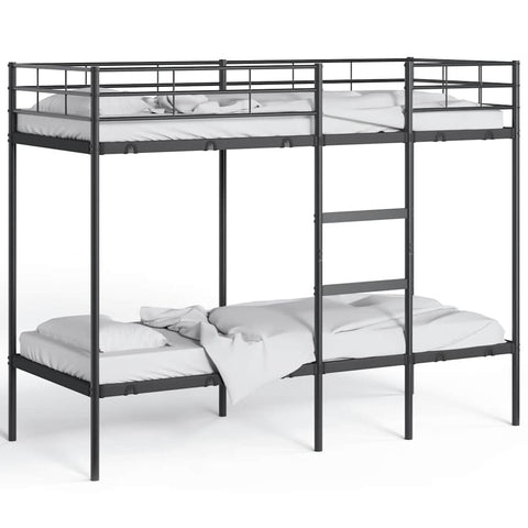 vidaXL Bunk Bed without Mattress Black 80x200 cm Steel