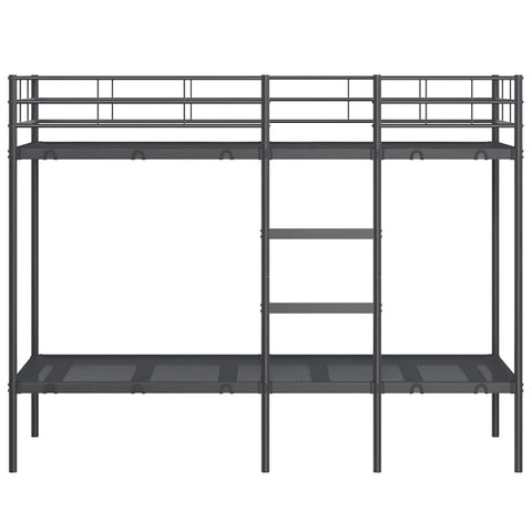 vidaXL Bunk Bed without Mattress Black 80x200 cm Steel