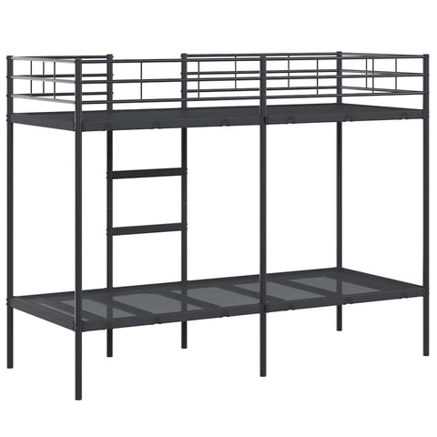 vidaXL Bunk Bed without Mattress Black 80x200 cm Steel