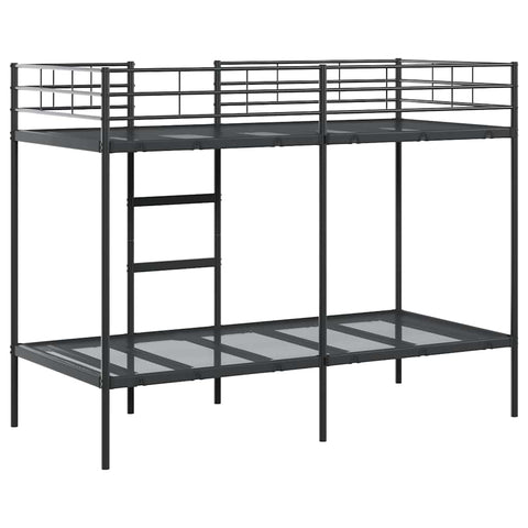 vidaXL Bunk Bed without Mattress Black 90x190 cm Single Steel