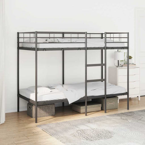 vidaXL Bunk Bed without Mattress Black 90x190 cm Single Steel