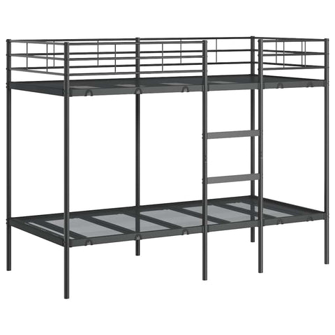 vidaXL Bunk Bed without Mattress Black 90x200 cm Steel
