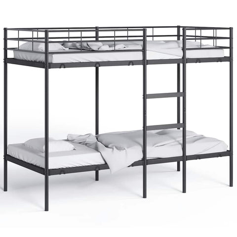 vidaXL Bunk Bed without Mattress Black 90x200 cm Steel