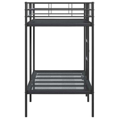 vidaXL Bunk Bed without Mattress Black 90x200 cm Steel