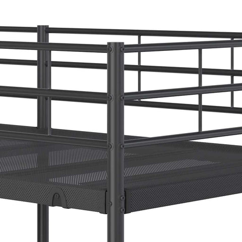 vidaXL Bunk Bed without Mattress Black 90x200 cm Steel