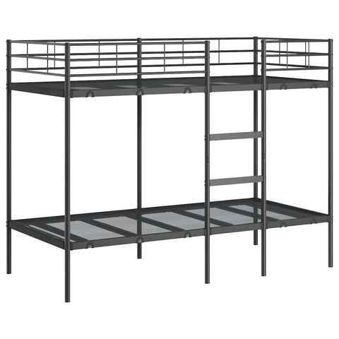 vidaXL Bunk Bed without Mattress Black 100x190 cm Steel