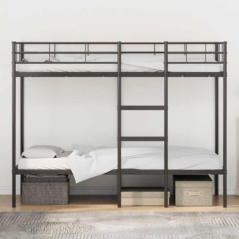 vidaXL Bunk Bed without Mattress Black 100x190 cm Steel