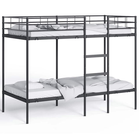 vidaXL Bunk Bed without Mattress Black 100x190 cm Steel