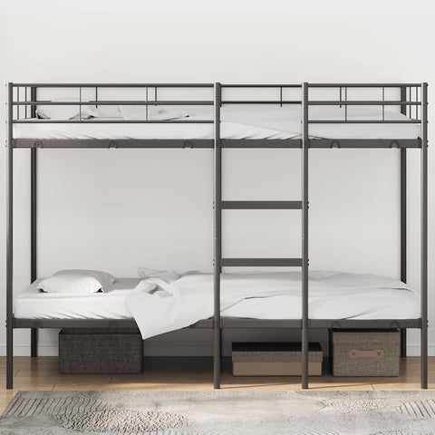 vidaXL Bunk Bed without Mattress Black 100x200 cm Steel