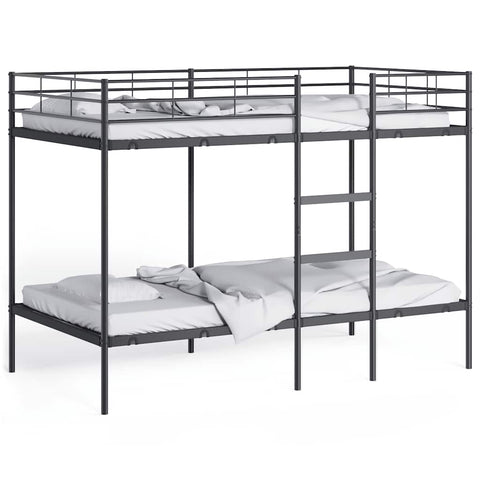 vidaXL Bunk Bed without Mattress Black 100x200 cm Steel