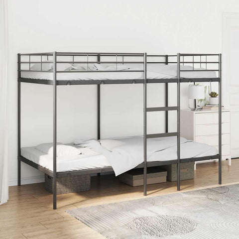 vidaXL Bunk Bed without Mattress Black 107x203 cm Steel