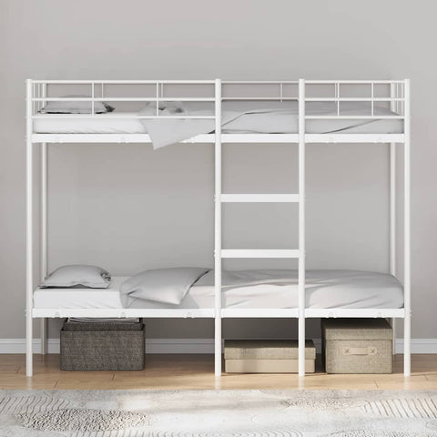 vidaXL Bunk Bed without Mattress White 75x190 cm Small Single Steel
