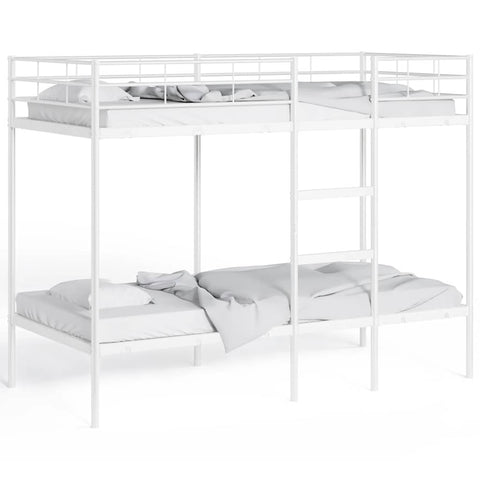 vidaXL Bunk Bed without Mattress White 75x190 cm Small Single Steel