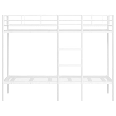 vidaXL Bunk Bed without Mattress White 75x190 cm Small Single Steel